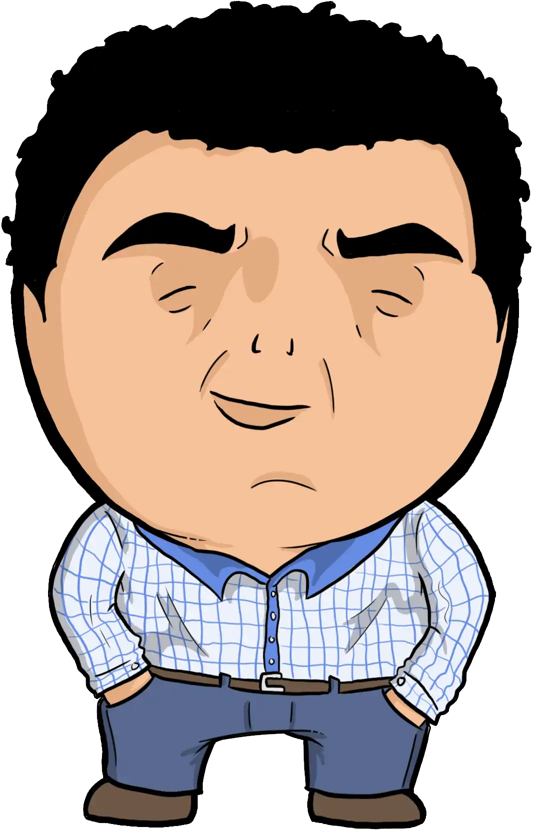 Cartoon illustration of Nadhem Ounis, the Sales executive of mad party games